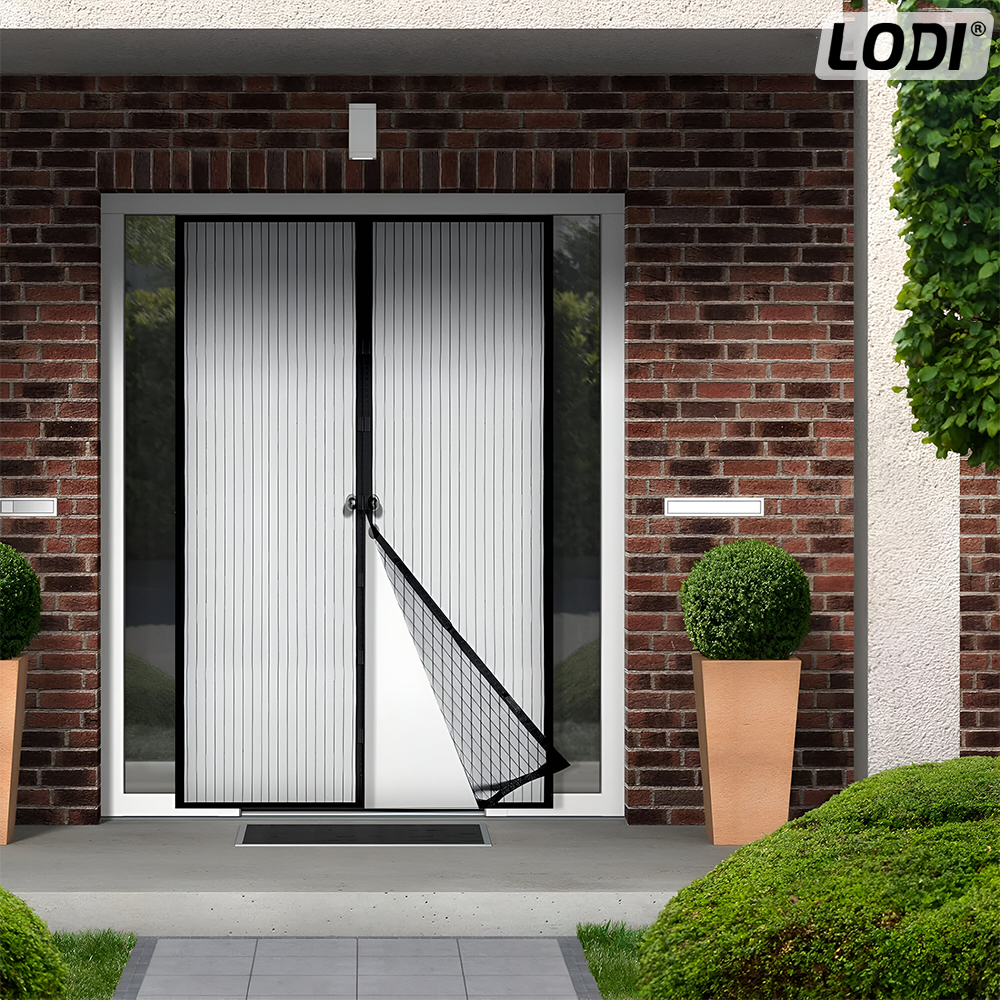Plasa pentru Usa cu Inchidere Magnetica Lodi1163, anti-insecte, tanrari, muste, paianjeni, montare velcro, materiale calitative, rezistenta, 185x104 cm, negru