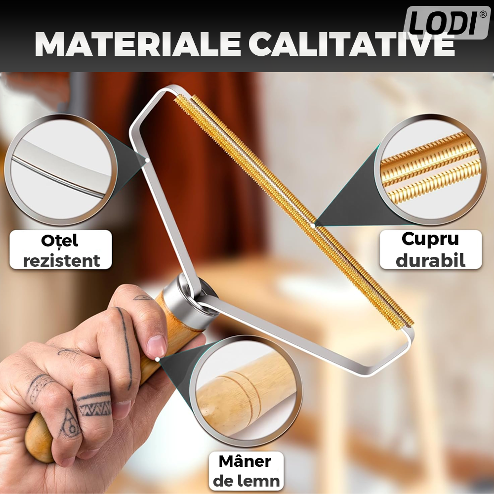 Kit pentru Ingrijire Animale Standard Lodi1010, 3 accesorii, perie cu zimti, perie pentru scame, perie de lemn, usor de utilizat, durabile, calitative