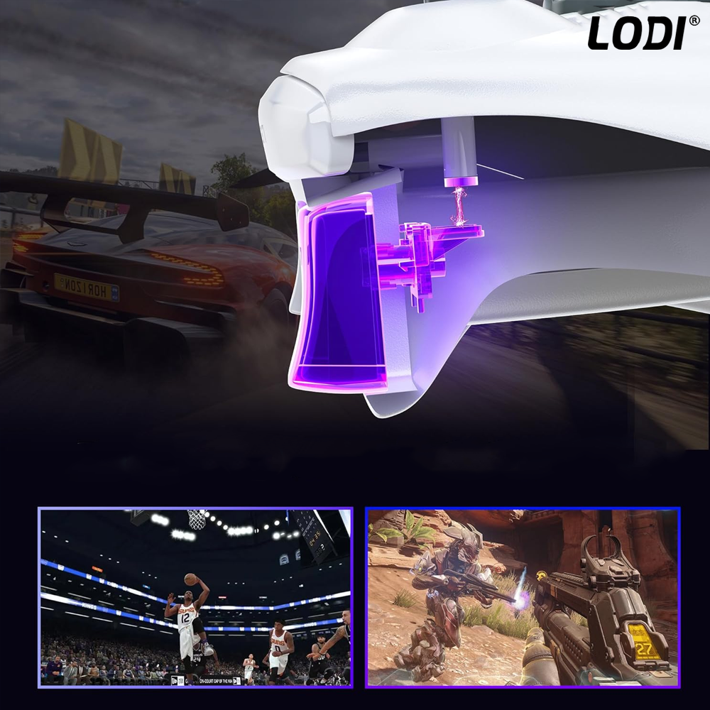 Controller de Joc cu Fir Lodi1426, compatibil cu Xbox 360/Slim/PC Windows 7/8/10, vibrații duble turbo cu 3 intensități, sensitivitate ridicată, cablu cu lungime de 2.5 m, alb