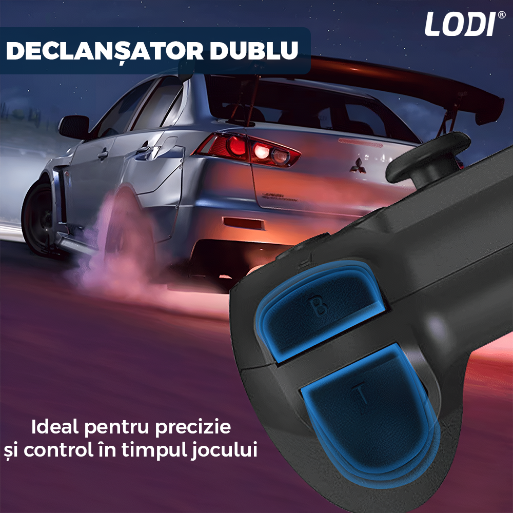 Controller Wireless DoubleShock Lodi540, compatibil cu PS4, joystick-uri analog, vibratie dubla, baterie performanta, negru