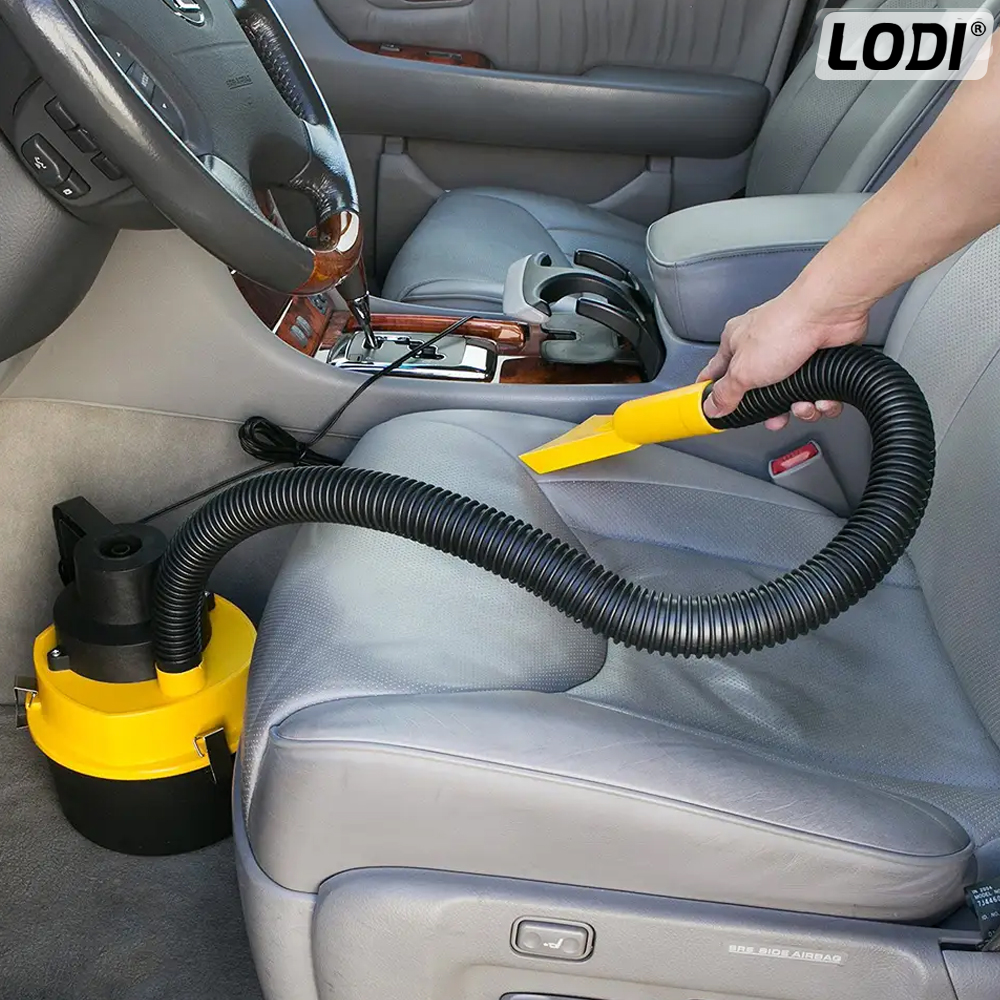 Aspirator Auto Portabil Lodi359, capacitate 3 litri, 120 W, alimentare bricheta auto 12 V, aspirare umed si uscat, 4 accesorii incluse, galben