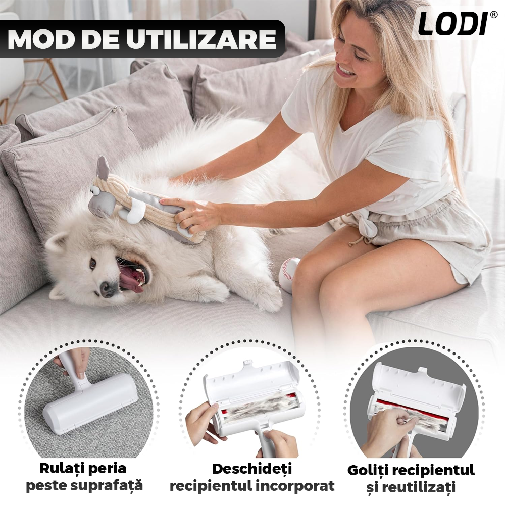 Kit pentru Ingrijire Animale Standard Lodi1010, 3 accesorii, perie cu zimti, perie pentru scame, perie de lemn, usor de utilizat, durabile, calitative