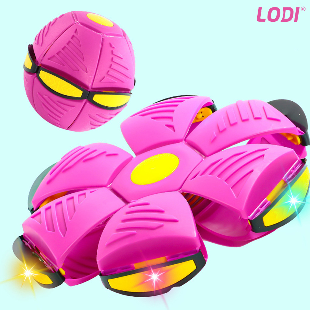 Minge Zburatoare Transformabila in Disc Frisbee Lodi354, 2 moduri de joaca, 23 cm, roz