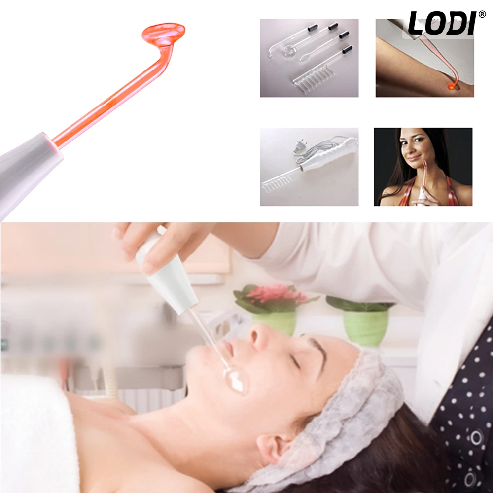 Electroderm Multifunctional Lodi216, tratament cu frecventa inalta pentru acnee, riduri, ten, par, stimulator scalp, infrumusetare faciala, lifting, alb