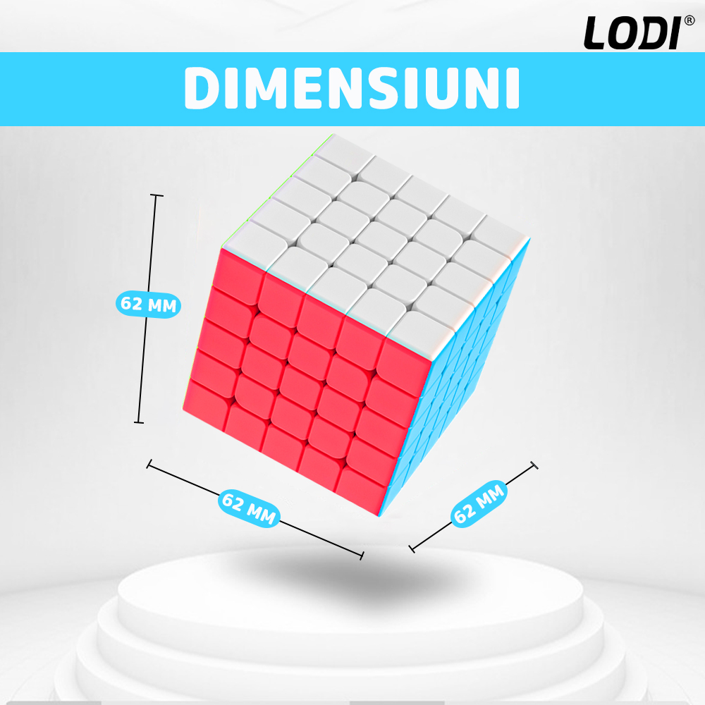 Cub Rubik Magic Cube Magnetic Lodi366, speed puzzle, stickerless, dezvoltarea inteligentei, 5x5x5, multicolor
