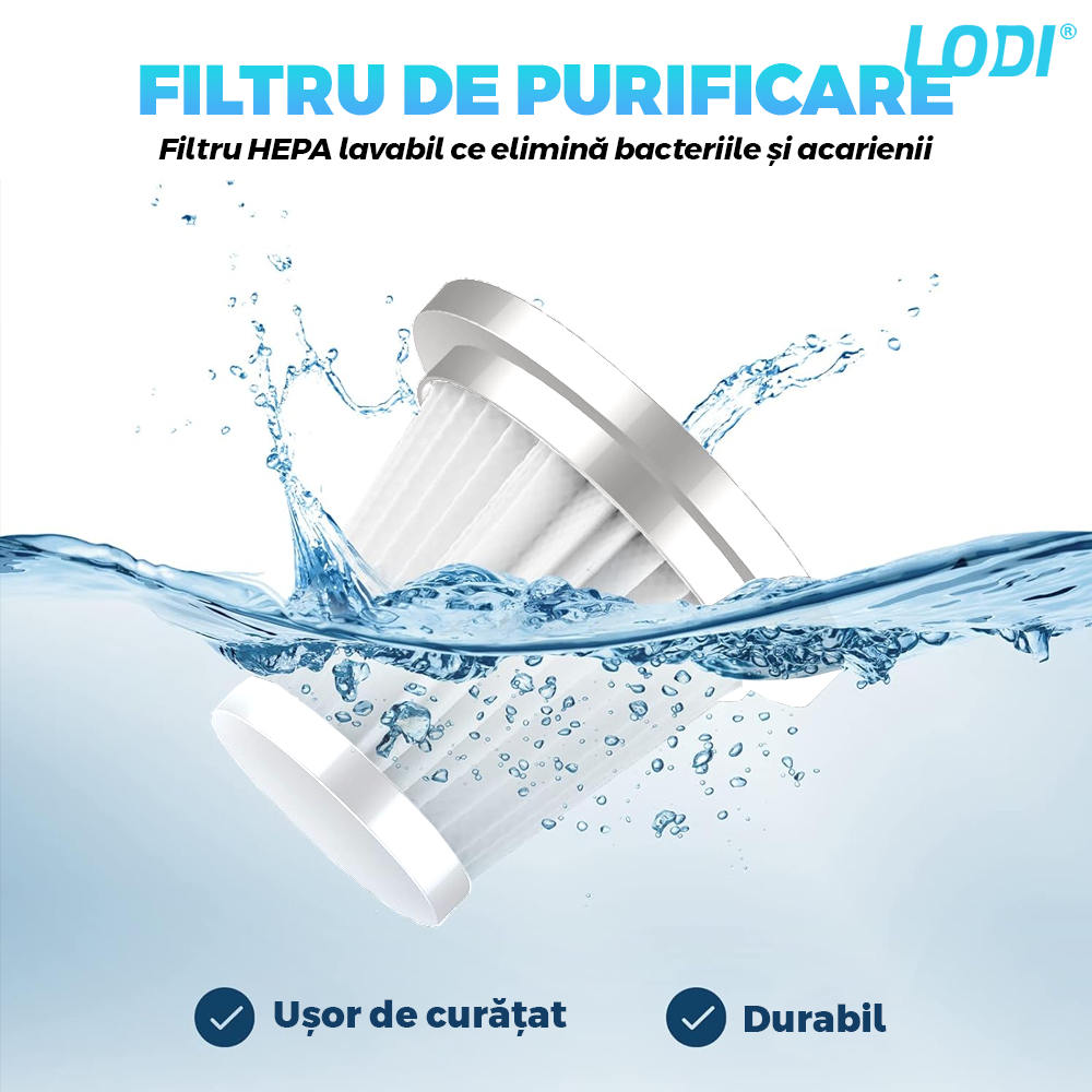 Aspirator Auto 4 in 1 Lodi1179, portabil, multifunctional, wireless, compresor anvelope. manometru, lanterna LED, aspirare umeda/uscata, vacuum 6000 mbar, putere motor 100W, afisaj digital, negru