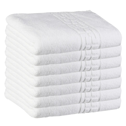 Prosop de Baie si de Fata cu Fir Dublu Lodi1391, pentru uz rezidential/hotel/calatorii, densitate 620g/m², model grecesc, bumbac 100%, dimensiuni 70x130 cm, alb