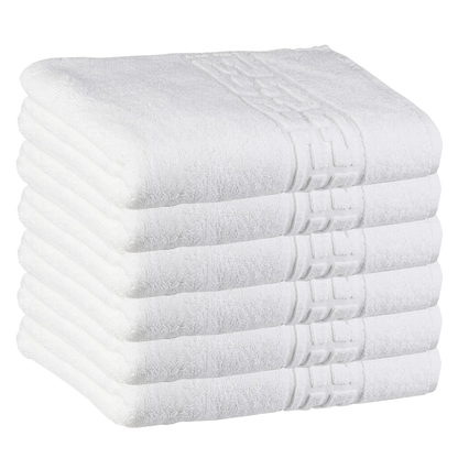 Prosop de Baie si de Fata cu Fir Dublu Lodi1391, pentru uz rezidential/hotel/calatorii, densitate 620g/m², model grecesc, bumbac 100%, dimensiuni 70x130 cm, alb