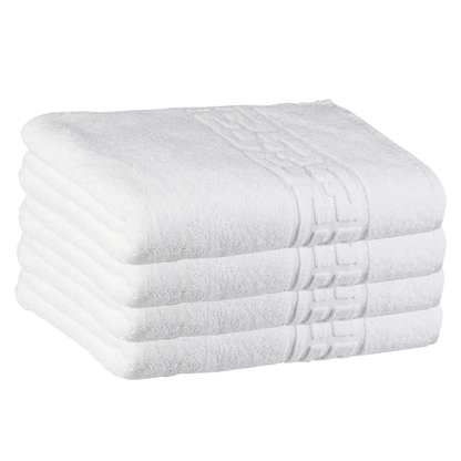 Prosop de Baie si de Fata cu Fir Dublu Lodi1391, pentru uz rezidential/hotel/calatorii, densitate 620g/m², model grecesc, bumbac 100%, dimensiuni 70x130 cm, alb