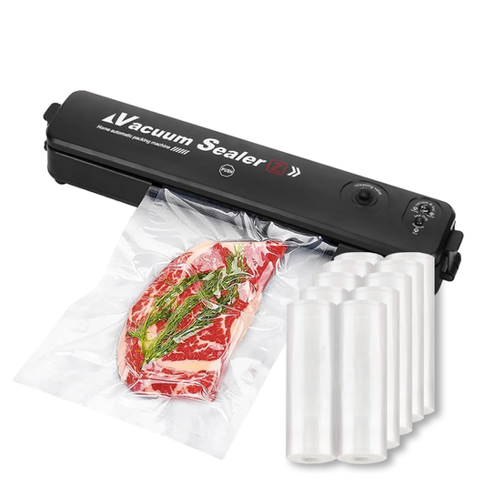 Aparat de Sigilat si Vidat Lodi1202, set 10 role de vidat gofrate 15 cm x 5 m incluse, alimente si obiecte, vidare umeda/uscata/soft, 90W, 220V, portabil, negru