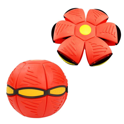 Minge Zburatoare Transformabila in Disc Frisbee Lodi341, 2 moduri de joaca, 23 cm, rosu