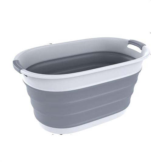Cos de Rufe Pliabil  Lodi676, organizare si depozitare, multiafunctional, compact, 24 litri, 53 x 38 x 24 cm, gri