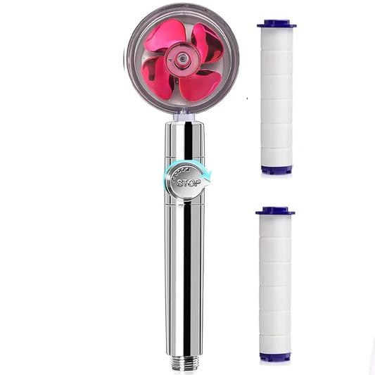 Para de Dus Turbo Lodi200, 2 filtre extra, buton On/Off, presiune ajustabila, filtrare apa, jet uniform, cap Rotativ 360°, rosu