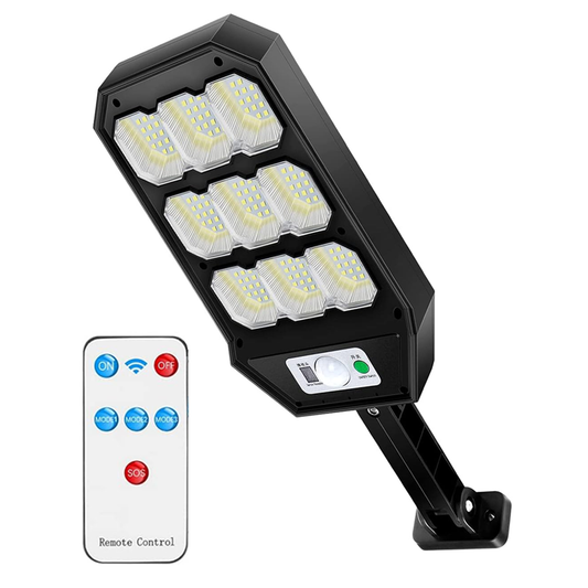 Lampa Solara Stradala 189 LED-uri Lodi860, senzor de miscare, 3 moduri de iluminare, protectie IP65, Waterproof, exterior, negru