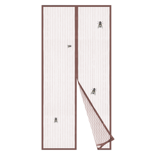 Plasa pentru Usa cu Inchidere Magnetica Lodi1200, anti-insecte, tanrari, muste, paianjeni, montare velcro, materiale calitative, rezistenta, 185x104 cm, maro