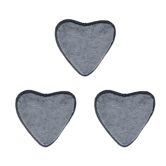 Set 3 Rezerve pentru Mop cu Cap in Forma de Inima Lodi1244, rotire 360 grade, 24 cm, gri