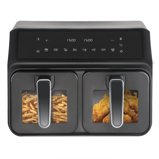 Friteuza Dubla Fara Ulei Air Fryer Lodi1067, tehnologie smart sensing, programe smart chef automate, afisaj digital, capacitate 10 L, tehnologie de eliminare a grasimii, functie de pastrare la cald,tensiune alimentare 240 V, culoare negru