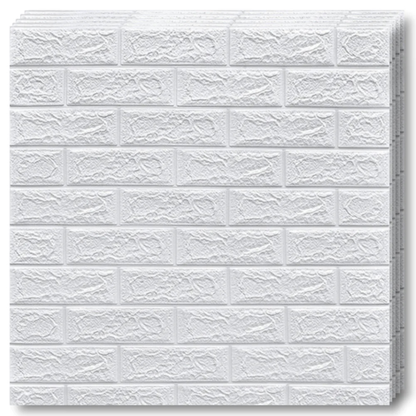 Set Tapet Caramida 3D Lodi51, suprafata acoperire 5.3 mp, autoadeziv, waterproof, usor de montat, design modern, 70x77 cm, alb