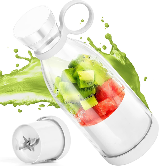 Mini Blender Electric Lodi, forma de sticla, portabil, compact, multifunctional, autocuratare, autonomie ridicata, smoothie/milkshake, capacitate 420 ml, 40W