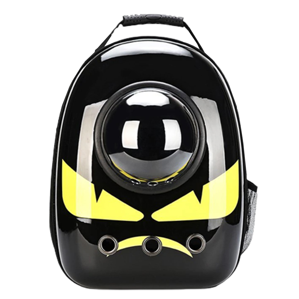 Rucsac Transport Animale Lodi24, greutate Max 7kg, hublou transparent, buzunar lateral, accesorii incluse, pentru talie mica, model Monstrulet, negru