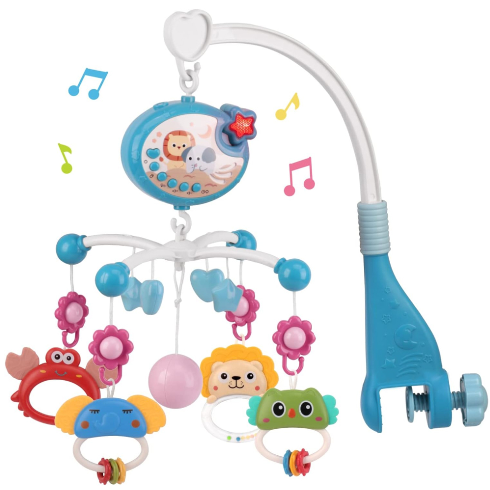 Carusel Muzical pentru Patut Lodi137, Bebe, control prin telecomanda, proiector, muzica si lumini, jucarii detasabile, multicolor