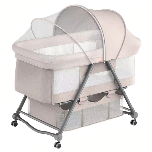 Patut Pliabil pentru Bebelusi Lodi309, 3 trepte de inclinare, sistem de blocare, plasa anti-insecte, cos depozitare, crem