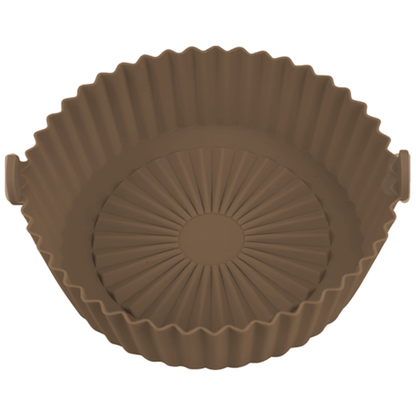 Tava de Copt Rotunda Lodi1310, pentru friteuza/cuptor/microunde, antiaderenta, rezistenta la temperaturi inalte, 21 x 17 cm, maro