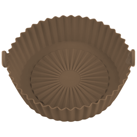 Tava de Copt Rotunda Lodi1310, pentru friteuza/cuptor/microunde, antiaderenta, rezistenta la temperaturi inalte, 21 x 17 cm, maro