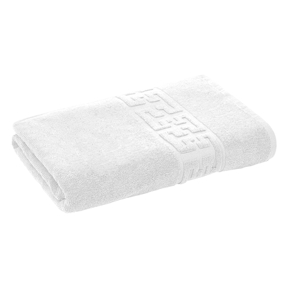 Prosop de Baie si de Fata cu Fir Dublu Lodi, pentru uz rezidential/hotel/calatorii, densitate 500g/m², model grecesc, bumbac 100%, dimensiuni 30x50 cm, alb