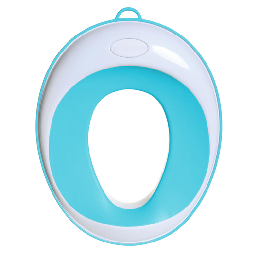 Reductor WC Copii Lodi650, suprafata antiderapanta, confortabil, protectie impotriva stropilor, compatibilitate universala, inel de prindere, portabil, alb/albastru