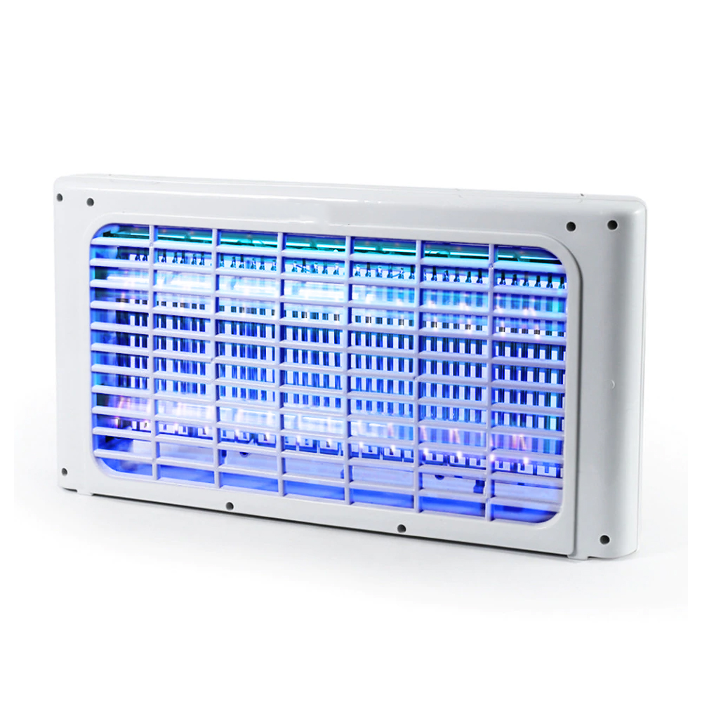 Aparat Electric Anti-Insecte Lodi223, 6W, Insectocutor cu 2x tuburi ultraviolete, raza de actiune 200 m², unghi de propagare 360º, design modern, alb