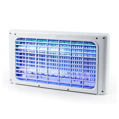 Aparat Electric Anti-Insecte Lodi223, 6W, Insectocutor cu 2x tuburi ultraviolete, raza de actiune 200 m², unghi de propagare 360º, design modern, alb