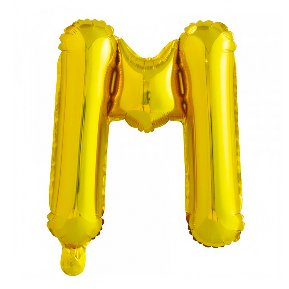 Balon in Forma de Litera M Lodi1466, metalizat, pentru Petreceri/Aniversari/Evenimente, rezistent, folie, gold, 40 cm