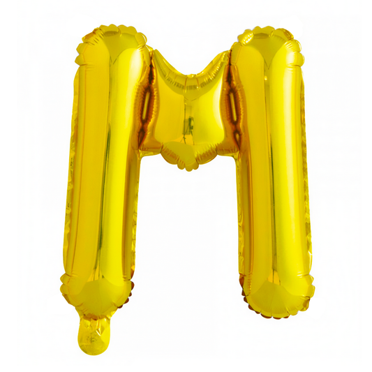 Balon in Forma de Litera M Lodi1466, metalizat, pentru Petreceri/Aniversari/Evenimente, rezistent, folie, gold, 40 cm
