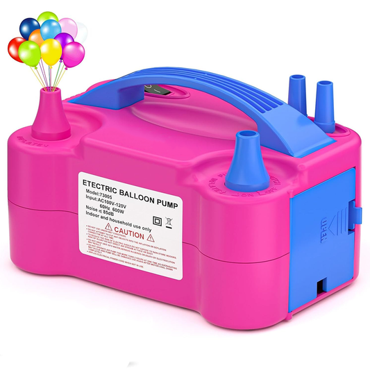 Compresor Profesional pentru Umflat Baloane Lodi1132, 2 functii de umflare, fante de ventilatie, spatiu de depozitare cablu, portabil, putere 600W, alimentare 220V, roz