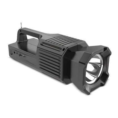 Radio Portabil cu Incarcare Solara Lodi1419, lanterna incorporata, panou solar rezistent, protectie waterproof Ipx5, 3 porturi de incarcare, conectivitate Bluetooth, speaker, 32 x 11 cm, negru