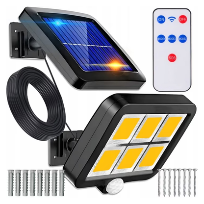 Lampa Solara 120 COB Lodi134, senzor de miscare, 3 moduri de iluminare, protectie IP65, Waterproof, exterior, negru
