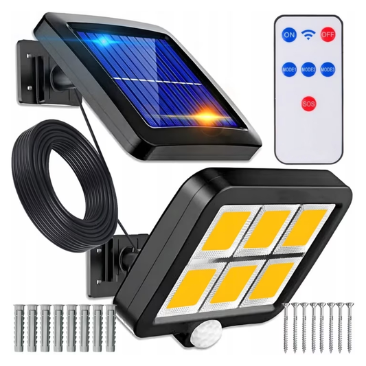 Lampa Solara 120 COB Lodi134, senzor de miscare, 3 moduri de iluminare, protectie IP65, Waterproof, exterior, negru