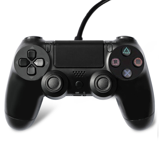 Controller cu Fir DoubleShock Lodi541, compatibil cu PS4, joystick-uri analog, vibratie dubla, negru