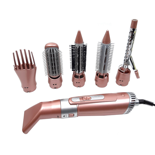 Uscator Par 7 in 1 Lodi547, aparat multifunctional coafare si uscare, 6 accesorii incluse, 2200W, roz perlat