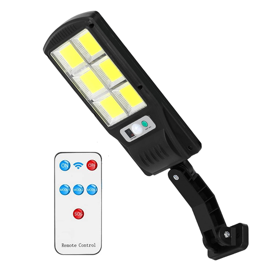 Lampa Solara Stradala 6 LED-uri Lodi861, control prin telecomanda, senzor de miscare, 3 moduri de iluminare, protectie IP67, Waterproof, exterior, negru