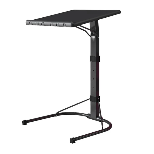 Masa Laptop Multifunctionala Lodi626, patrata, 3 trepte de inaltime, unghi ajustabil, cadru metalic, rezistenta,  negru, 43 x 43 cm