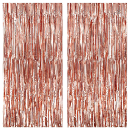 Set 2 Bucati Perdea Decorativa Lodi322, din folie rose gold metalizat, pentru petreceri aniversare