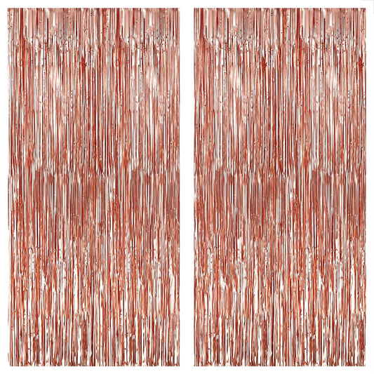 Set 2 Bucati Perdea Decorativa Lodi322, din folie rose gold metalizat, pentru petreceri aniversare
