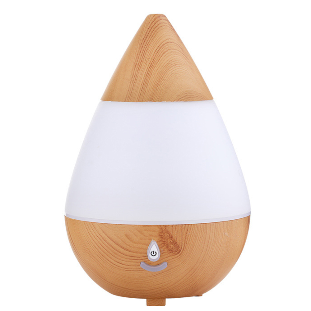 Difuzor Aromaterapie Lodi214, 7 culori LED, lumini dinamice, buton on/off, capacitate 235ml, silentios, umidifica aerul, stejar deschis
