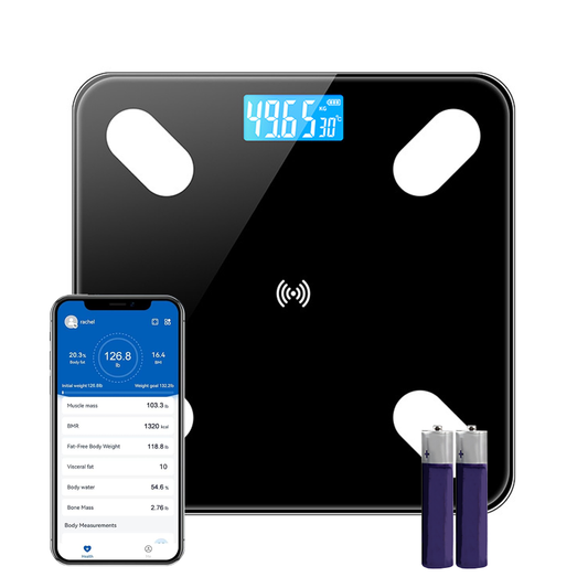 Cantar Electronic Inteligent Lodi1258, pentru baie, corporal, aplicatie smart, indicator greutate/baterie/temperatura, conectare bluetooth, afisaj digital, greutate maxima suportata 180 kg, baterii incluse, negru