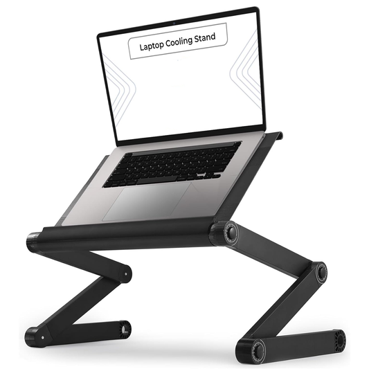 Masuta pentru Laptop 2 in 1 Lodi1451, reglabila pe inaltime, fante de aerisire, suport reglabl pentru mouse, multifunctionala, versatila, 42 x 26 cm, negru