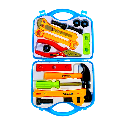 Set Trusa de Unelte si Scule Lodi475, jucarie de rol, 14 accesorii si cutie pentru depozitare. 37.5 x 21 cm, albastru