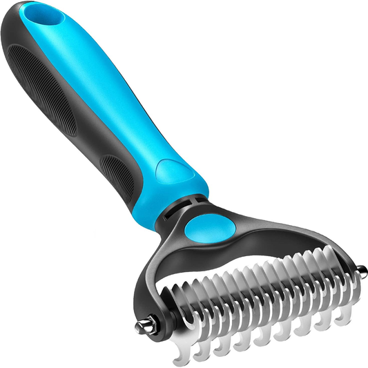 Perie par Caini, Pisici, Animale, Lodi430, tesala si perie trimmer 2 in 1, anti-naparlire, descalcire blana, pentru tuns par scurt si lung, L