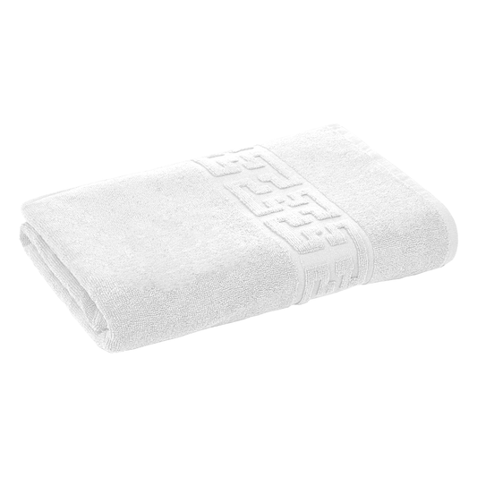 Prosop de Baie si de Fata cu Fir Dublu Lodi, pentru uz rezidential/hotel/calatorii, densitate 500g/m², model grecesc, bumbac 100%, dimensiuni 70x130 cm, alb